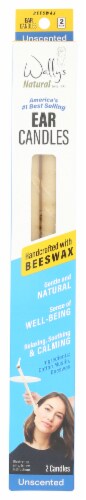 Wally's Natural Unscented Beeswax Ear Candles Perspective: front