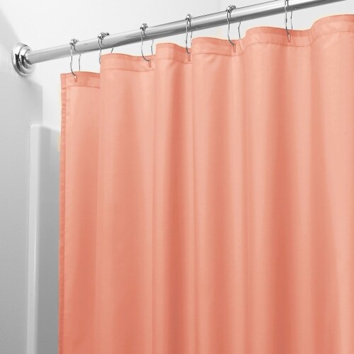 Heavy-Weight Magnetic Shower Curtain Liner Peach Perspective: front