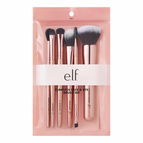 e.l.f. 6-Piece Flawless Face & Eye Makeup Brush Set Perspective: front