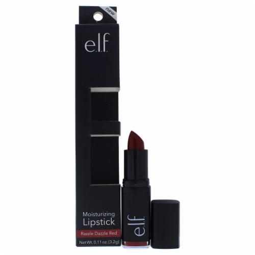 e.l.f. Moisturizing Lipstick Razzle Dazzle Red 0.11 oz Perspective: front