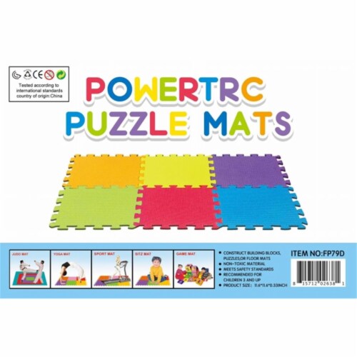 AZ Trading & Import FP79D 10 Piece Soft Foam Puzzle Mat, 5 x 2 ft. Perspective: front