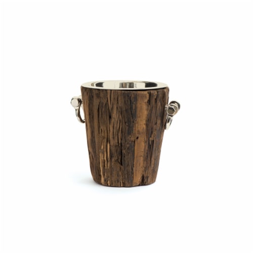 Go Home 12 x 10 in. Dia. Byram Ice Bucket, Polished & Natural Perspective: front