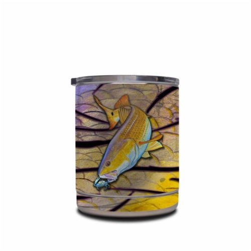 DecalGirl YRL-REDFISH Yeti Rambler 10 oz Lowball Skin - Red Fish Perspective: front