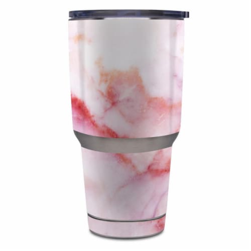 DecalGirl Y30-BLUSHMRB Yeti Rambler 30 oz Tumbler Skin - Blush Marble Perspective: front