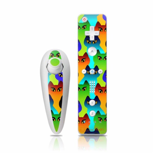 DecalGirl WIINC-RCATS Wii Nunchuk & Remote Skin - Rainbow Cats Perspective: front