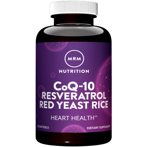 MRM Nutrition CoQ-10 Resveratrol Red Yeast Rice Dietary Supplement Perspective: front