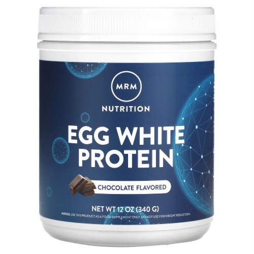 MRM Nutrition Egg White Protein | Chocolate Flavored | 23g Fat-Free Protein | with Digestive Perspective: front