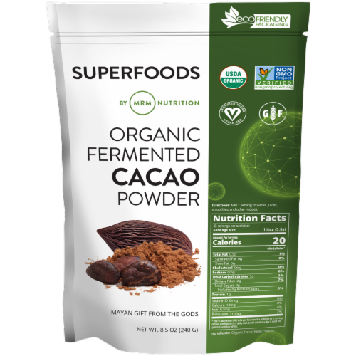 MRM Superfoods Organic Fermented Cacao Powder Perspective: front
