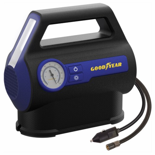 Goodyear Portable Analog Tire Inflator - Black/Blue Perspective: front