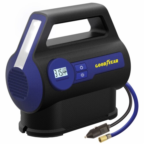Goodyear Portable Digital Tire Inflator - Black/Blue Perspective: front