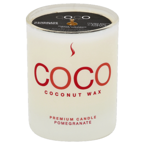 Stone Candles Coco Coconut Wax Pomegranate Premium Candle Perspective: front