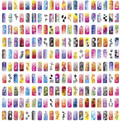 STICKER - Nail Art Airbrush Stencils - Set C