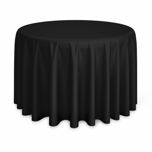 132 Round Polyester Tablecloth - Black by Lann's Linens, 132 inch ...