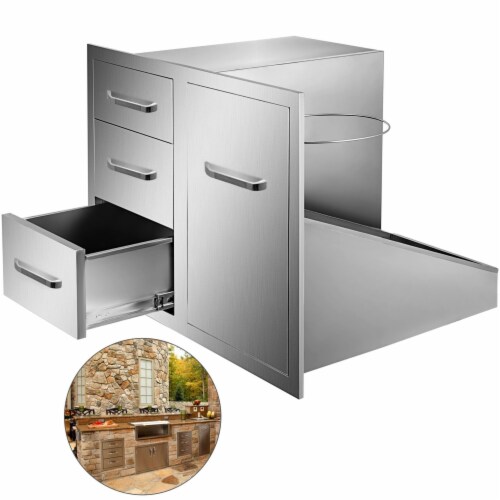 21.6 W X 29.5 H Outdoor Kitchen Bbq Island Door Drawer Combo