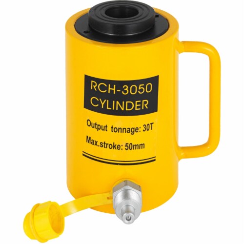Hydraulic Cylinder Jack Hollow 2  Stroke Pressure Pump 30T/66000Lbs Localfast Perspective: front