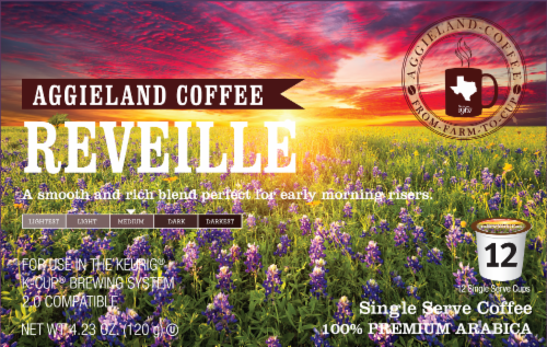 Aggieland Coffee Revelie Blend Medium Roast Coffee Perspective: front
