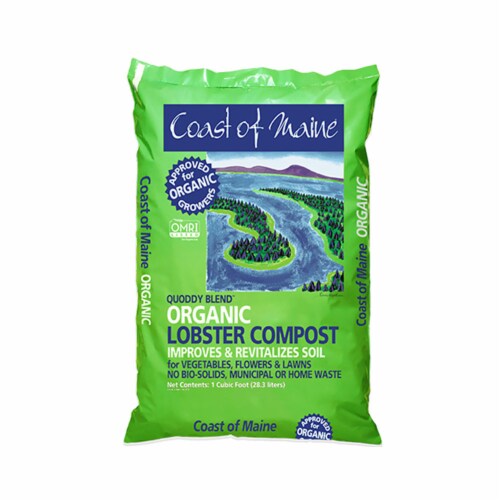Coast of Maine OMRI Listed Quoddy Blend Lobster Compost Plant Soil, 1 Cubic Foot Perspective: front