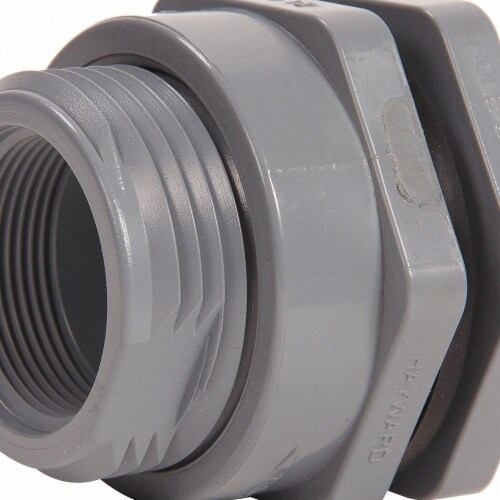Threaded x Threaded End 3/4 Size 3/4 Size Hayward Industries Inc. PP with EPDM Seals Hayward BFA3007TES Series BFA Standard Flange Bulkhead Fitting 