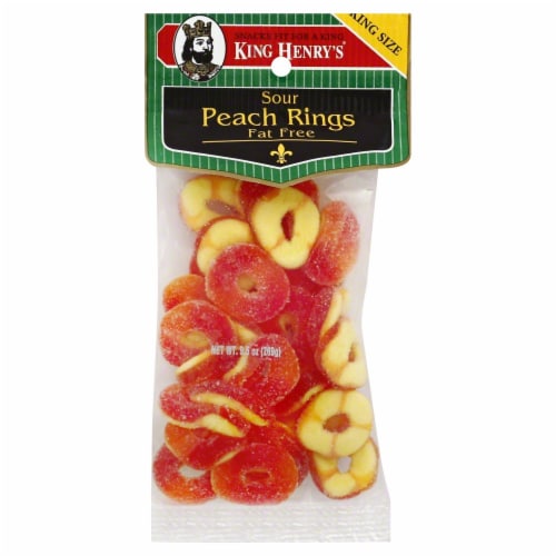 King Henry's Fat Free Sour Peach Rings Perspective: front