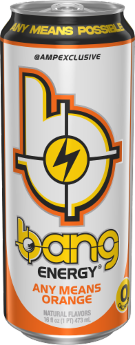 Bang® Any Means Orange Energy Drink Can Perspective: front