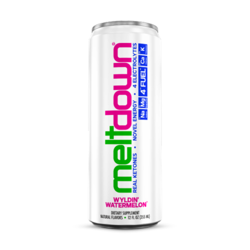 Meltdown® Wyldin' Watermelon™ Dietary Supplement Energy Drink Perspective: front