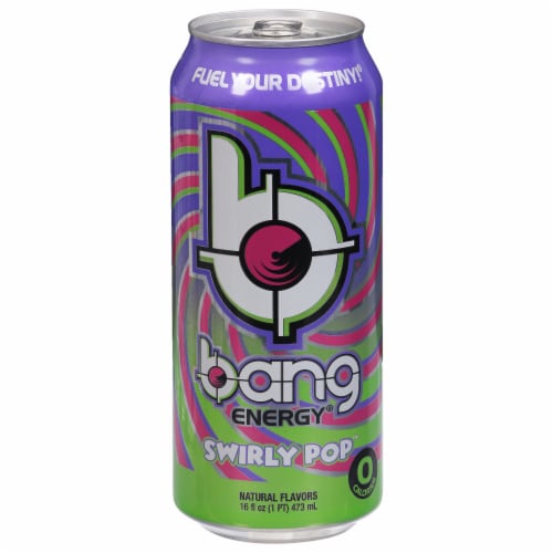 Bang Energy® Swirly Pop™ Energy Drink Can Perspective: front