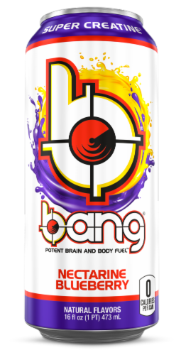 Bang® Nectarine Blueberry Energy Drink Can Perspective: front