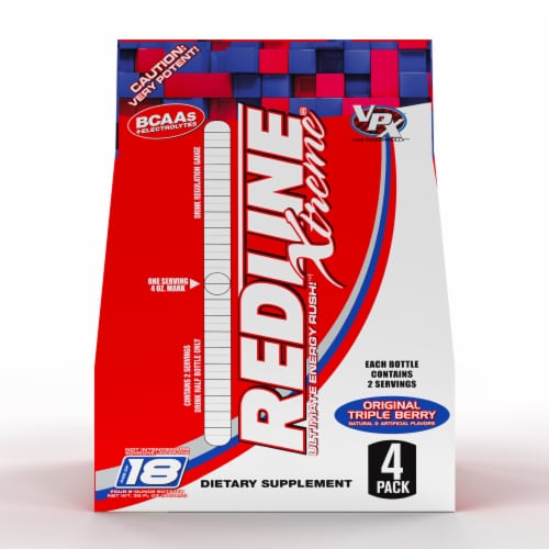 Redline® Xtreme Triple Berry Energy Drink Perspective: front
