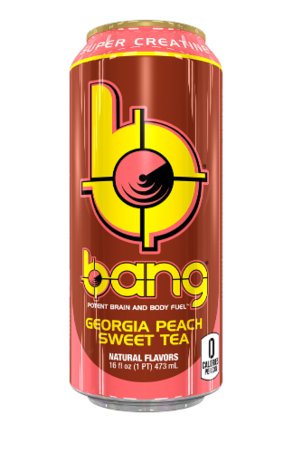 Bang Georgia Peach Sweet Tea Energy Drink Can Perspective: front
