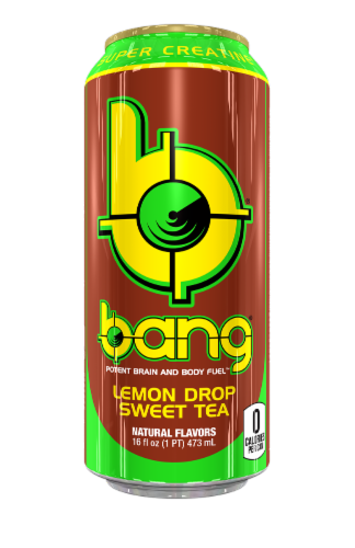 Bang Lemon Drop Sweet Tea Energy Drink Perspective: front