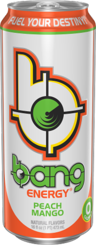 Bang Energy® Peach Mango Energy Drink Can Perspective: front