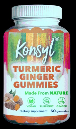 Konsyl Turmeric Ginger Gummies Perspective: front