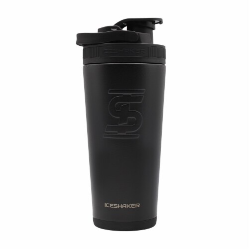 Ice Shaker 26 Oz. Black Insulated Vacuum Bottle & Shaker 26BLACK Perspective: front