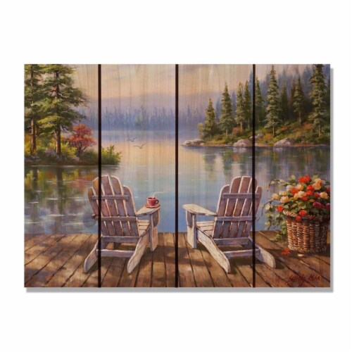 Day Dream HQ SKMC2216 22 x 16 in. Kims Morning Coffee Inside & Outside wood Wall Art Perspective: front