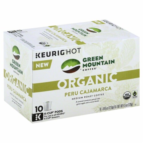 Green Mountain Organic Peru Cajamarca Coffee K-Cups Perspective: front
