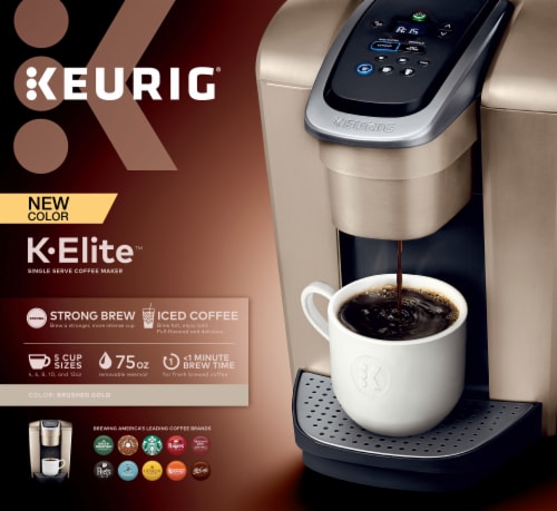 Keurig® Brewer K Elite Coffee Maker Brushed Gold 1 Ct Smith’s Food And Drug