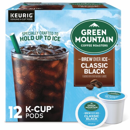 Green Mountain Coffee Roasters® Brew Over Ice Classic Black Medium Roast K-Cup Iced Coffee Pods Perspective: front