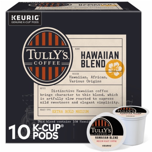 Tully's Coffee Hawaiian Blend Medium Roast K-Cup Coffee Pods Perspective: front
