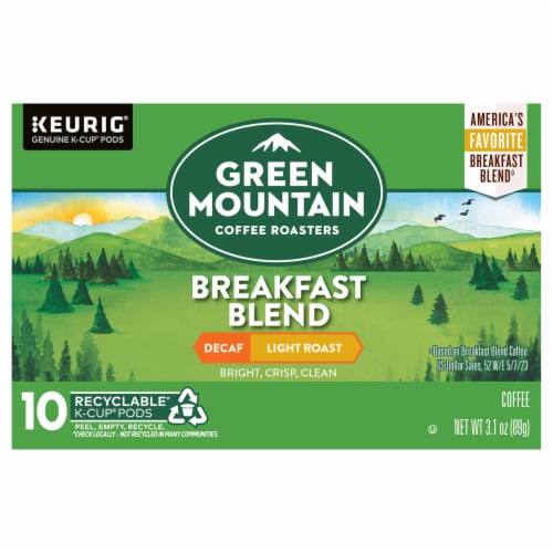Green Mountain Coffee Roasters Decaf Breakfast Blend Light Roast K-Cup® Coffee Pods Perspective: front