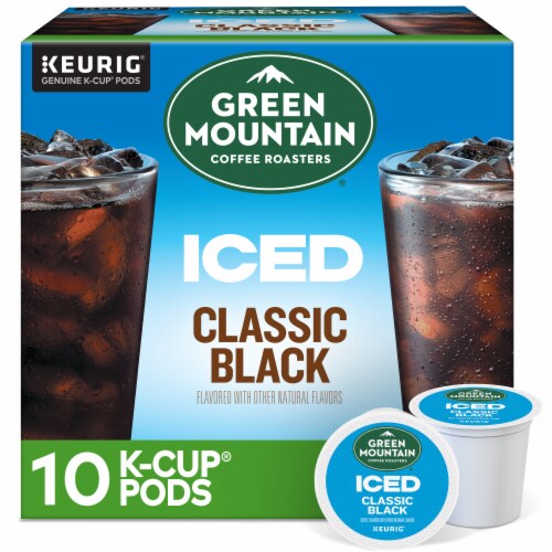 Green Mountain Coffee Roasters Iced Classic Black Medium Roast K-Cup Coffee Pods Perspective: front