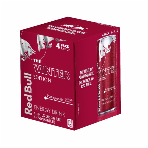 Red Bull Winter Pomegranate Energy Drinks Perspective: front
