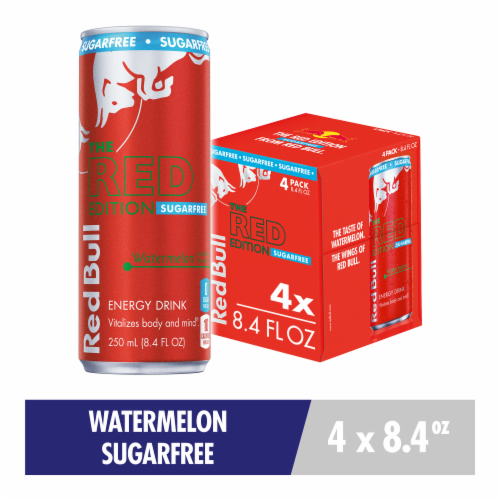 Red Bull Red Edition Sugar Free Watermelon Energy Drink Perspective: front