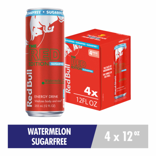 Red Bull Red Edition Sugar Free Watermelon Energy Drink Perspective: front