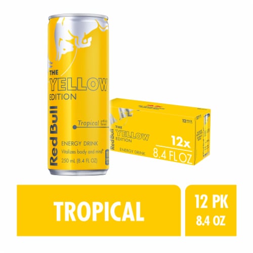 Red Bull Yellow Edition Tropical Energy Drink Perspective: front