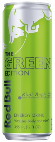 Red Bull The Green Edition Kiwi Apple Energy Drink Perspective: front