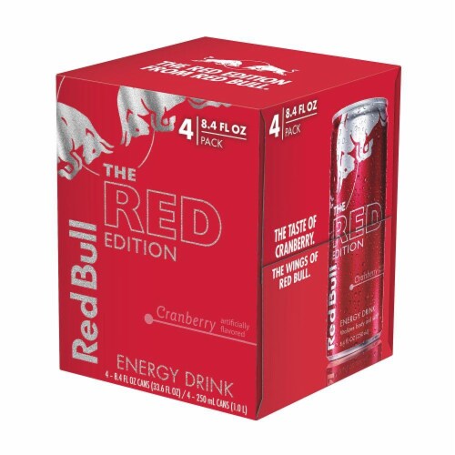 Red Bull The Red Edition Cranberry Energy Drink Perspective: front