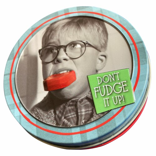 A Christmas Story Fudge Up Candy Tin Perspective: front