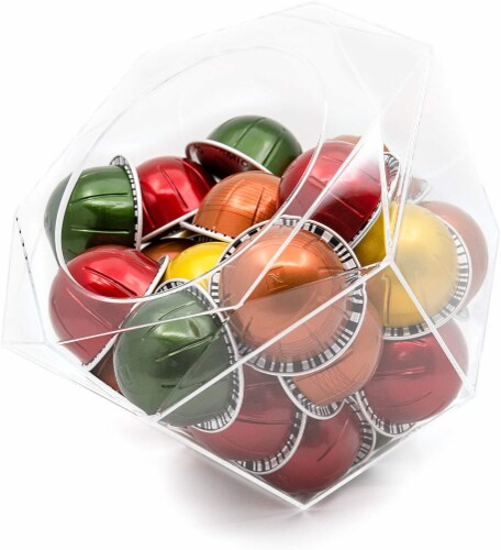 Verre Collection Hexagon Plexiglass Capsule Holder, Compatible Nespresso Vertuoline, 1 - 'n Save