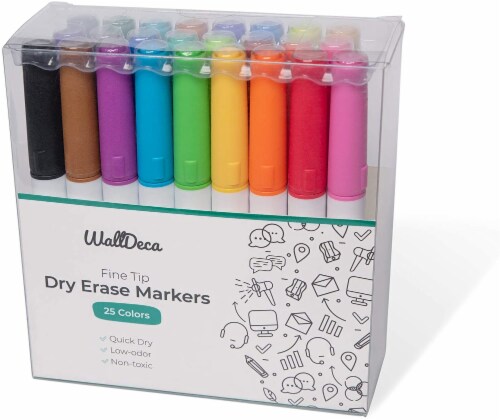 WallDeca Dry-Erase Thick Fine Line Markers, 13 Assorted Colors