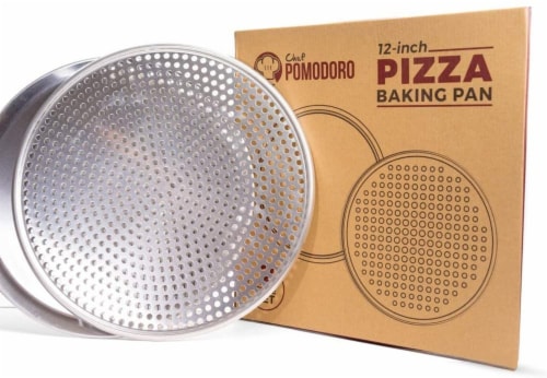 Two-Pack: 12 '' Perforated 12 '' Non-Stick Pizza Tray, 2 Piece Set, Baking Perspective: front